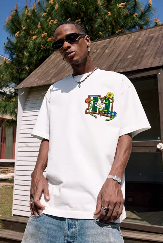 MEDM Floral Toothbrush Embroidery Tee