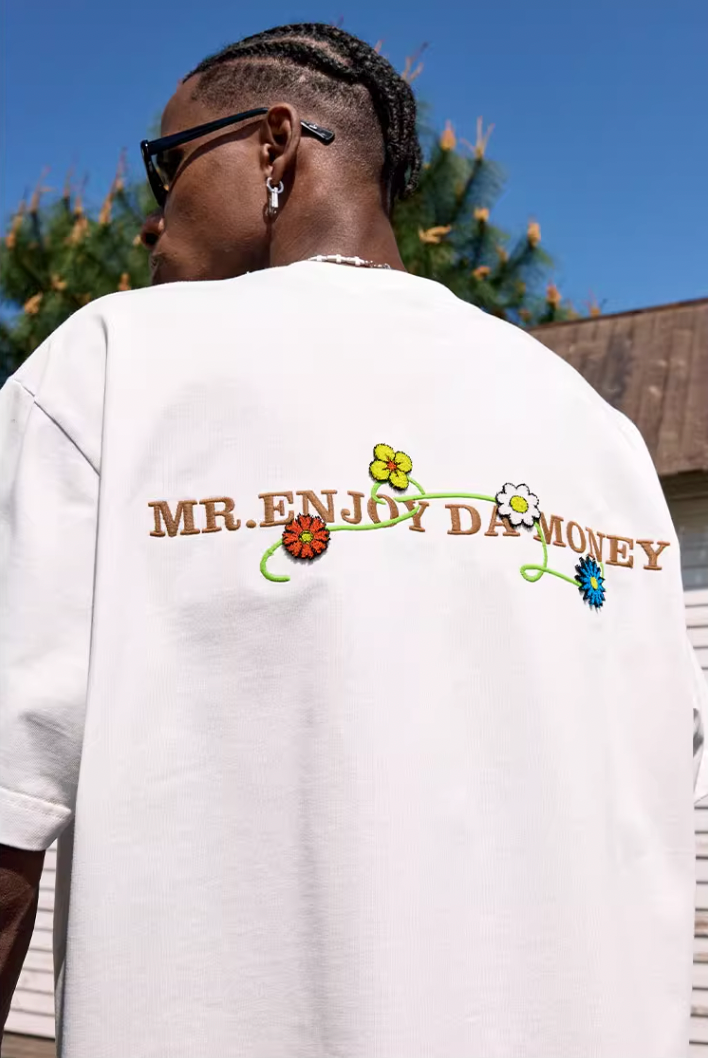 MEDM Floral Toothbrush Embroidery Tee