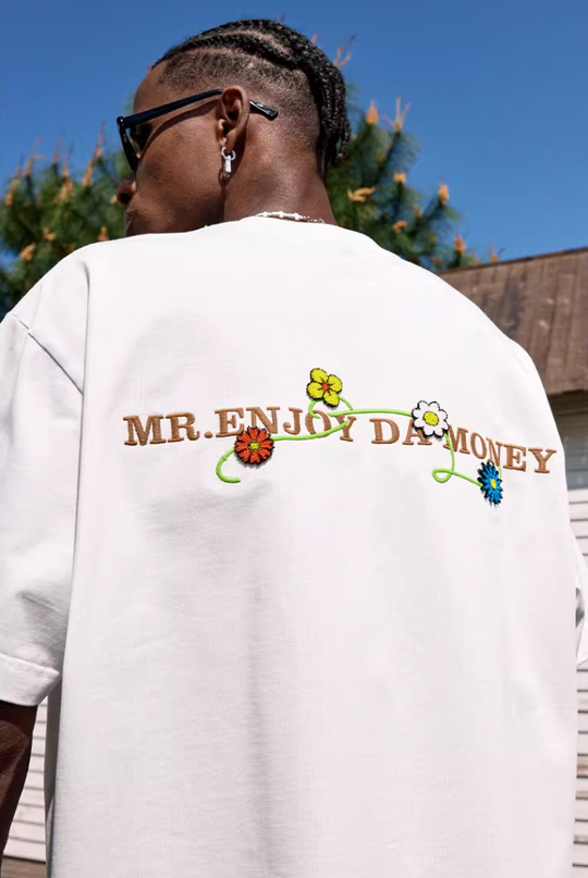 MEDM Floral Toothbrush Embroidery Tee