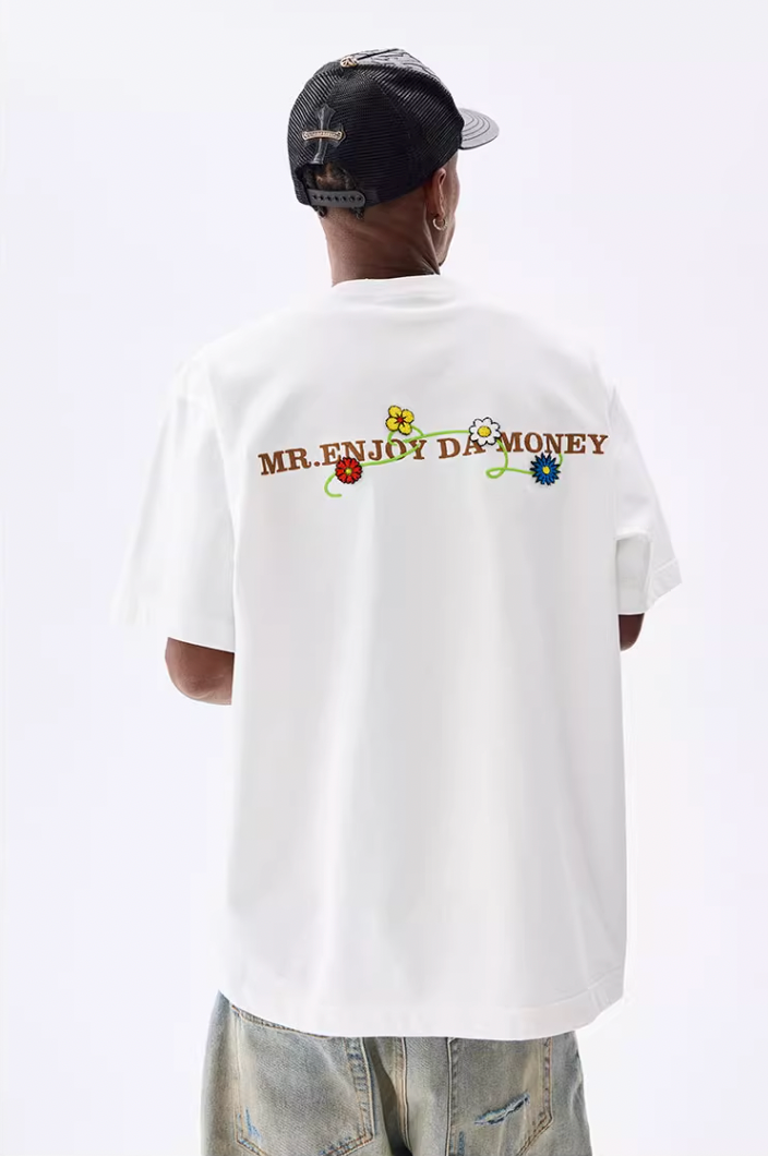 MEDM Floral Toothbrush Embroidery Tee