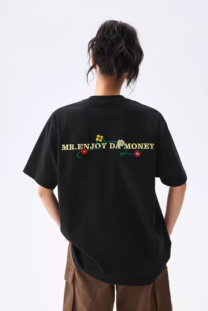 MEDM Floral Toothbrush Embroidery Tee