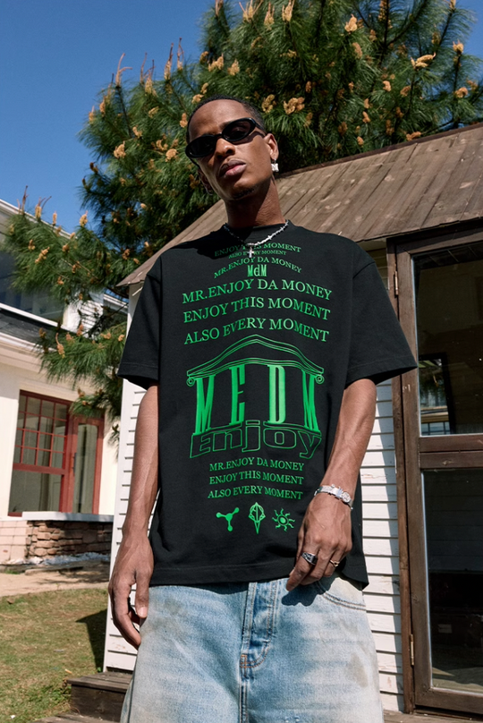 MEDM Letter Full Print Glow In The Dark Tee