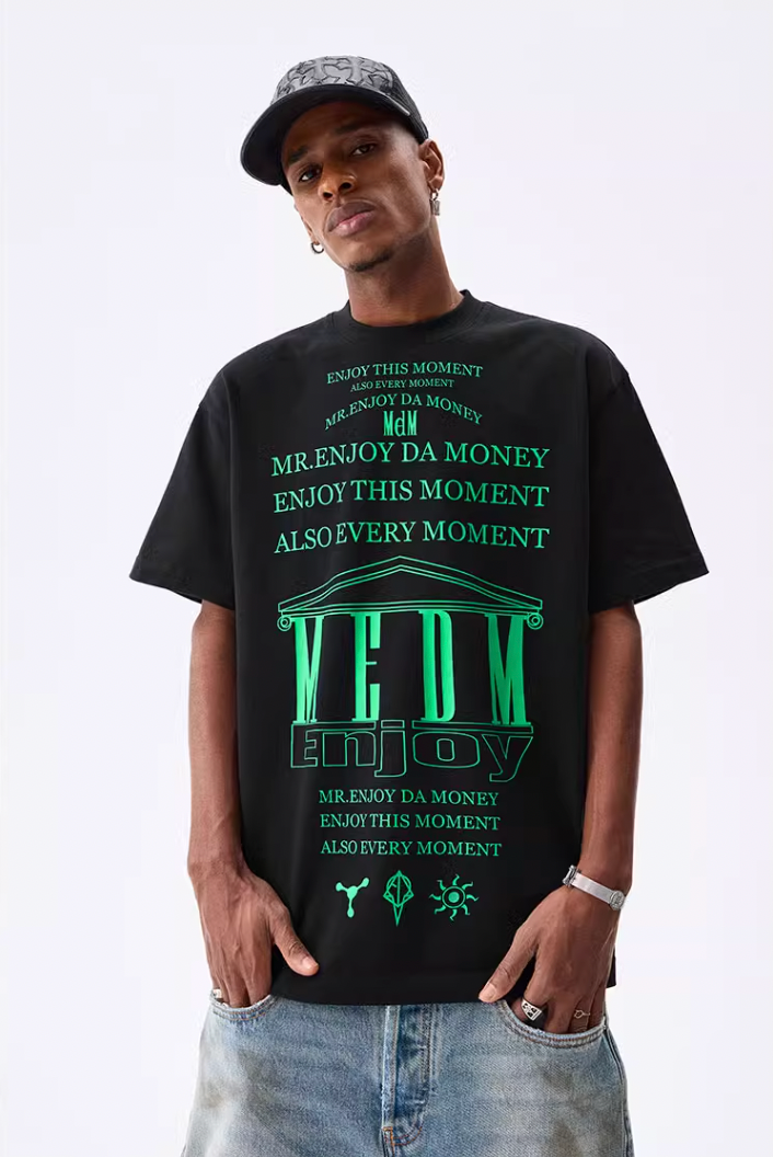 MEDM Letter Full Print Glow In The Dark Tee