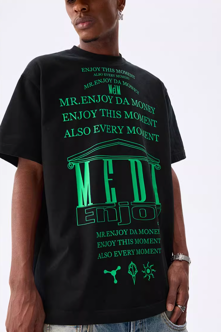 MEDM Letter Full Print Glow In The Dark Tee