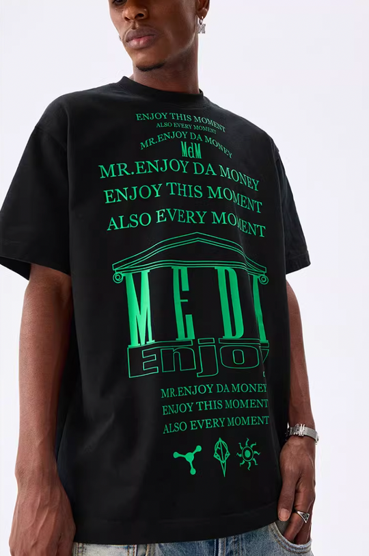 MEDM Letter Full Print Glow In The Dark Tee