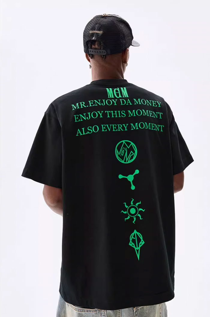MEDM Letter Full Print Glow In The Dark Tee