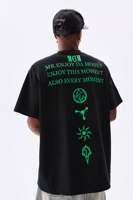 MEDM Letter Full Print Glow In The Dark Tee