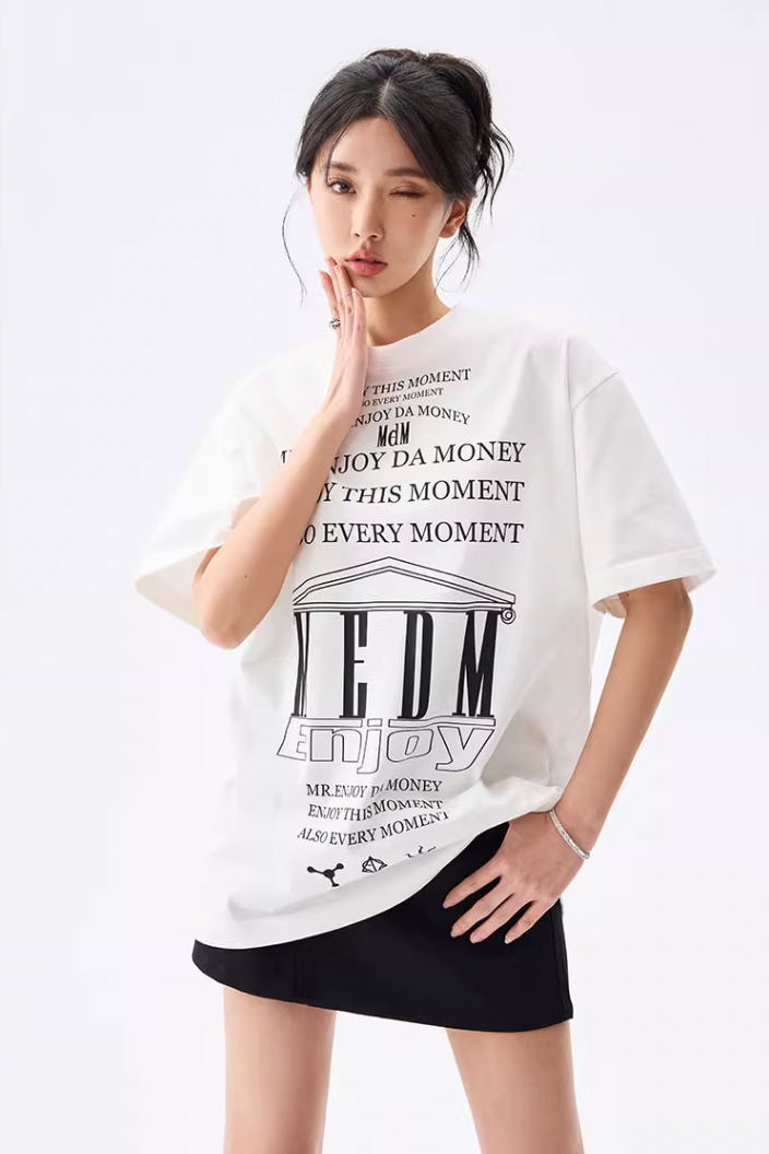 MEDM Letter Full Print Glow In The Dark Tee