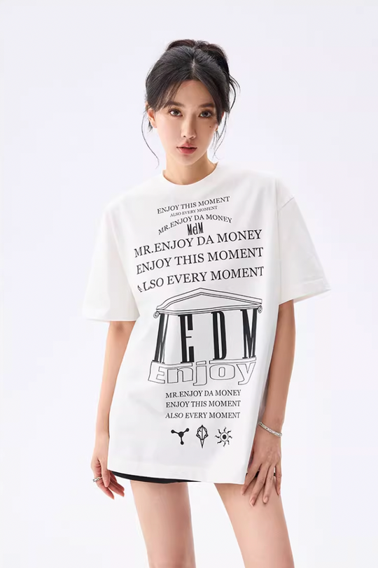 MEDM Letter Full Print Glow In The Dark Tee