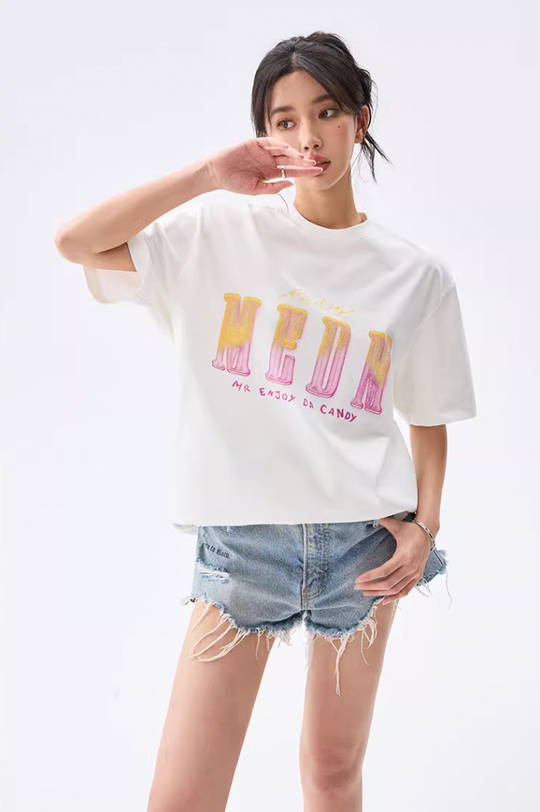 MEDM Sugar Frosted Fudge Gradient Printed Tee