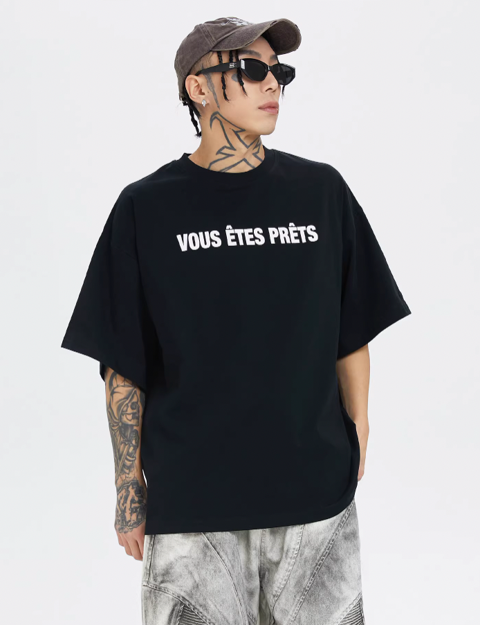 F2CE Basic Slogan Letter Printed Quick Dry Tee