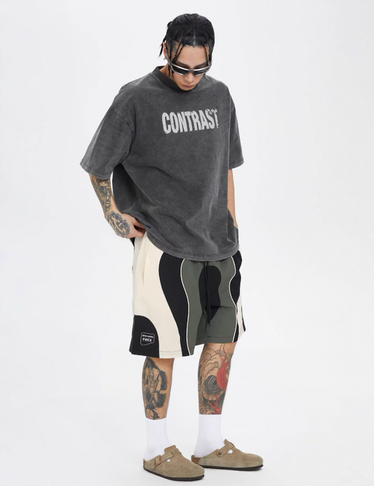 F2CE Basic Slogan Print Vintage Tee