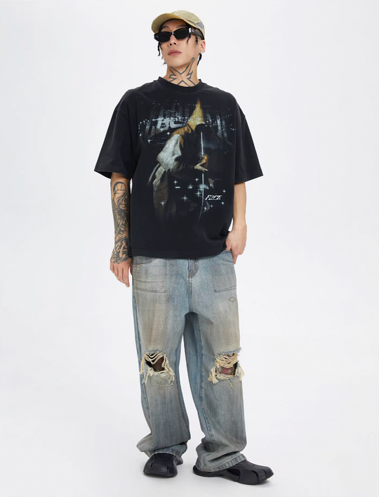F2CE Washed Vintage Mage Printed Tee