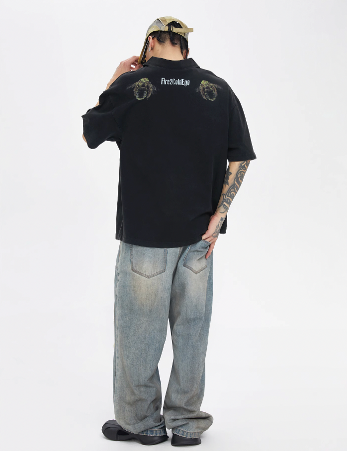 F2CE Washed Old Dirty Holes Denim Jeans