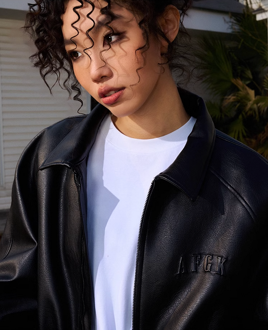 AFGK Angel Leather Varsity Jacket
