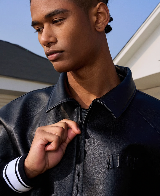 AFGK Angel Leather Varsity Jacket