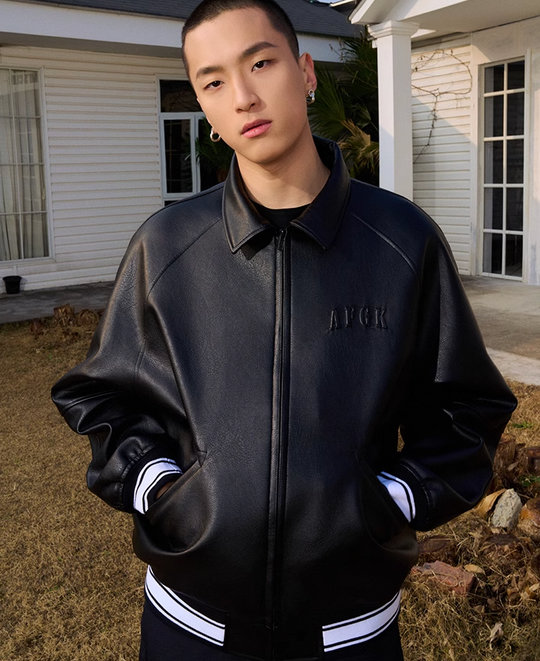 AFGK Angel Leather Varsity Jacket