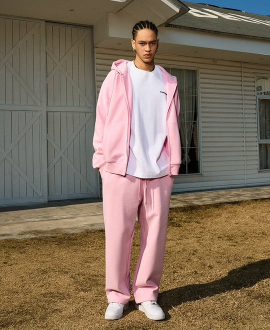 AFGK Basic Small Logo Embroidery Zipper Hoodie