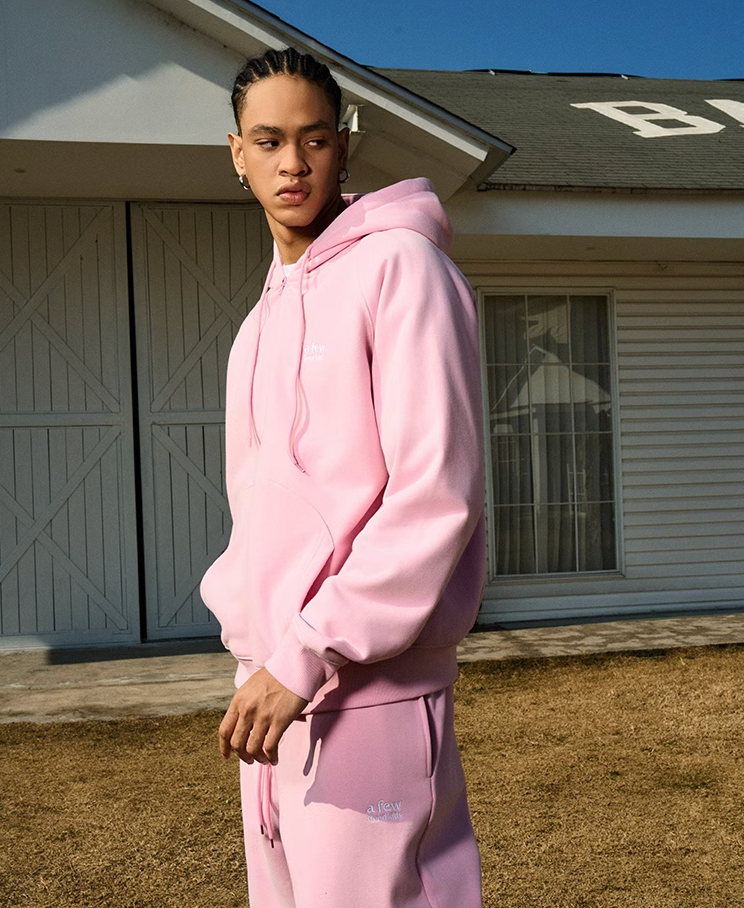 AFGK Basic Small Logo Embroidery Zipper Hoodie