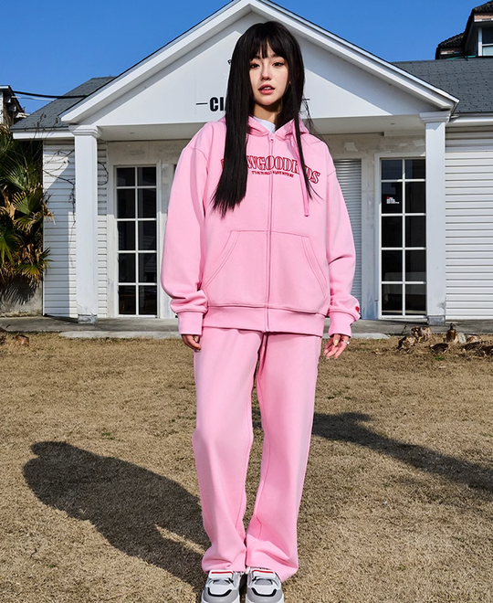 AFGK Big Logo Heart Embroidery Zipper Hoodie