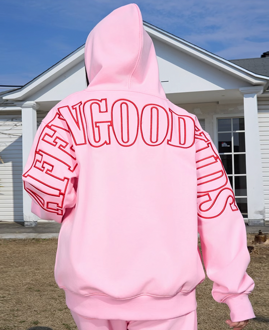 AFGK Big Logo Heart Embroidery Zipper Hoodie