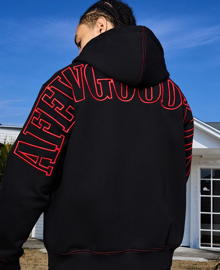 AFGK Big Logo Heart Embroidery Zipper Hoodie