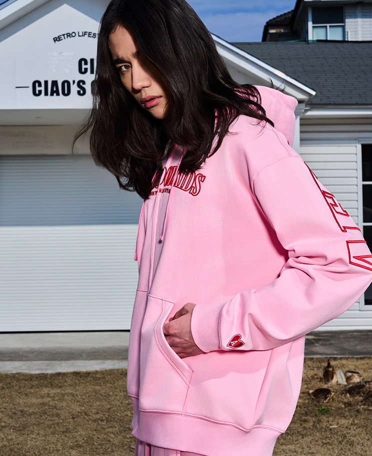 AFGK Big Logo Heart Embroidery Zipper Hoodie