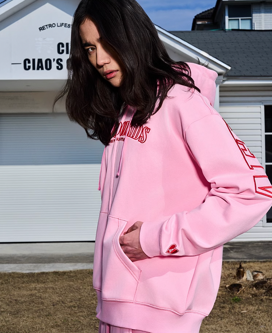 AFGK Big Logo Heart Embroidery Zipper Hoodie