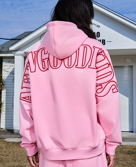 AFGK Big Logo Heart Embroidery Zipper Hoodie