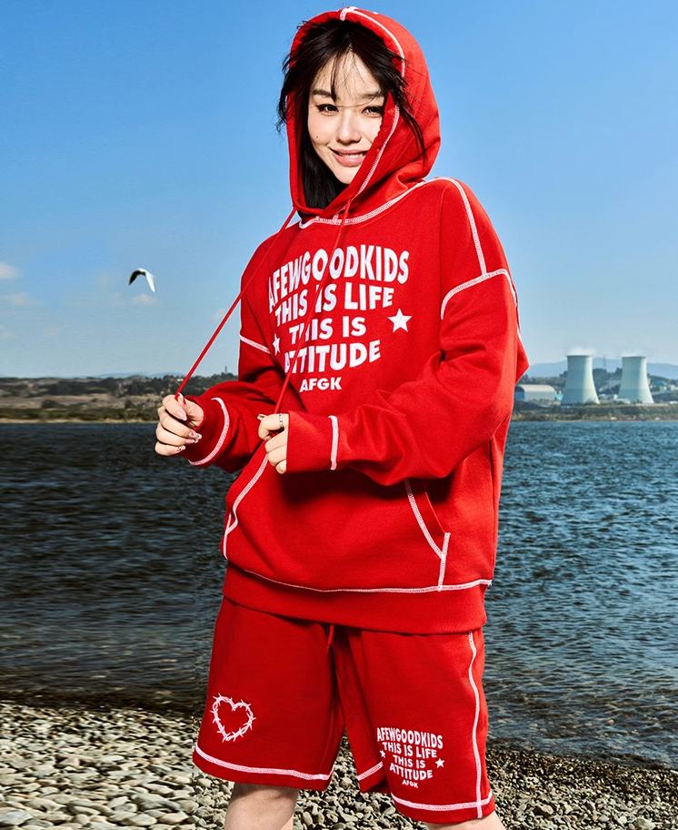 AFGK Stitch Line Embroidery Hoodie