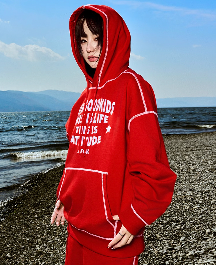 AFGK Stitch Line Embroidery Hoodie