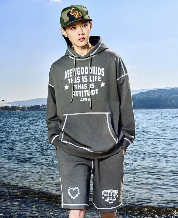 AFGK Stitch Line Embroidery Hoodie