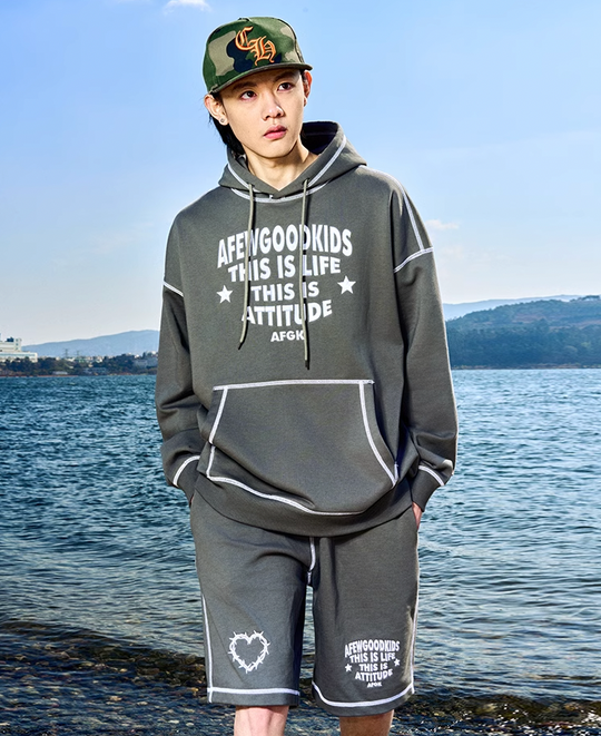 AFGK Stitch Line Embroidery Hoodie