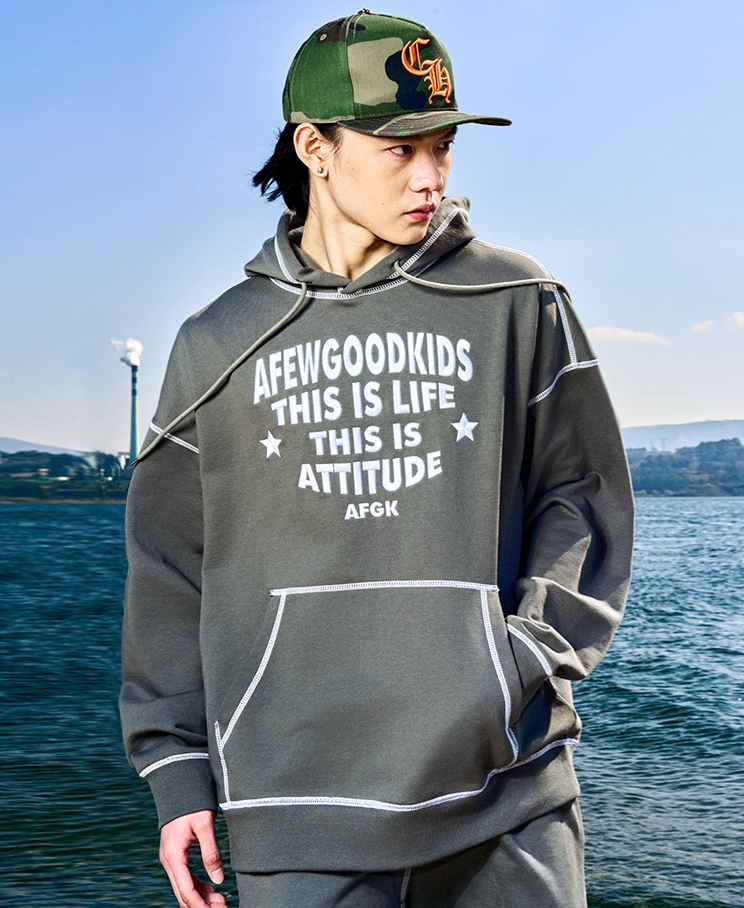 AFGK Stitch Line Embroidery Hoodie