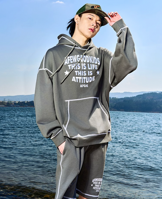 AFGK Stitch Line Embroidery Hoodie