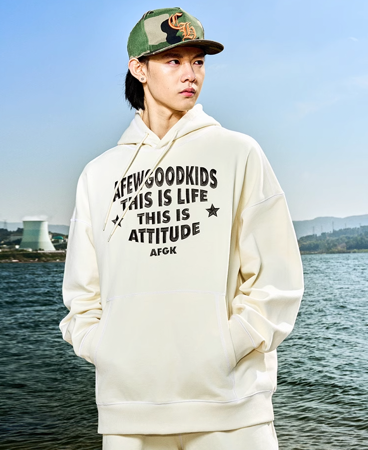 AFGK Stitch Line Embroidery Hoodie