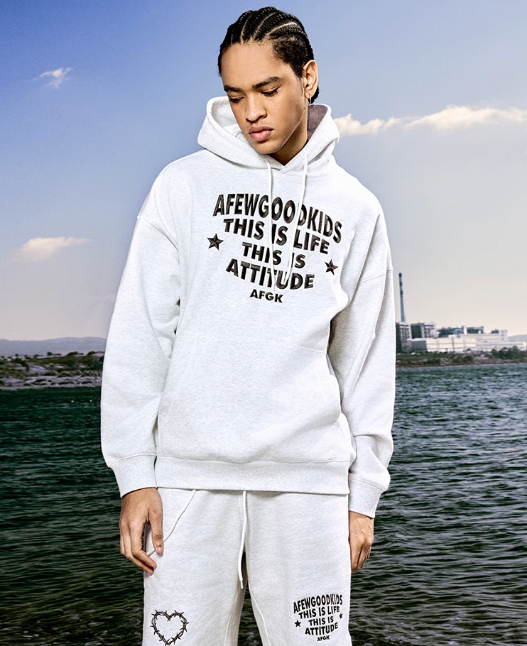 AFGK Stitch Line Embroidery Hoodie