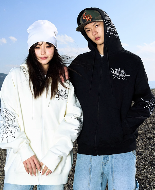 AFGK Spider Web Zipper Hoodie