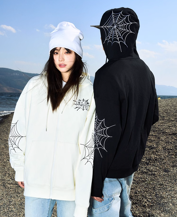 AFGK Spider Web Zipper Hoodie
