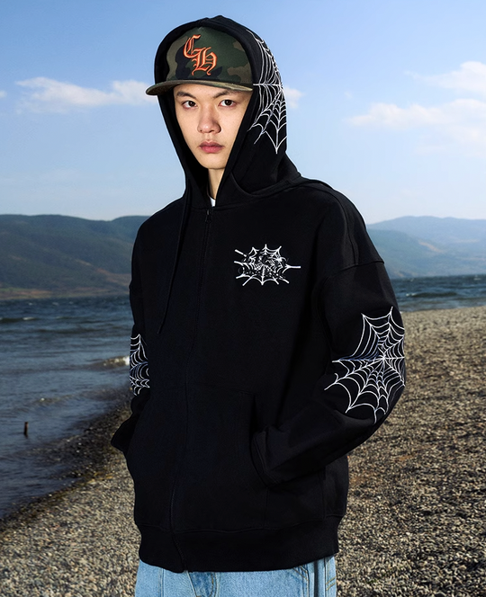 AFGK Spider Web Zipper Hoodie