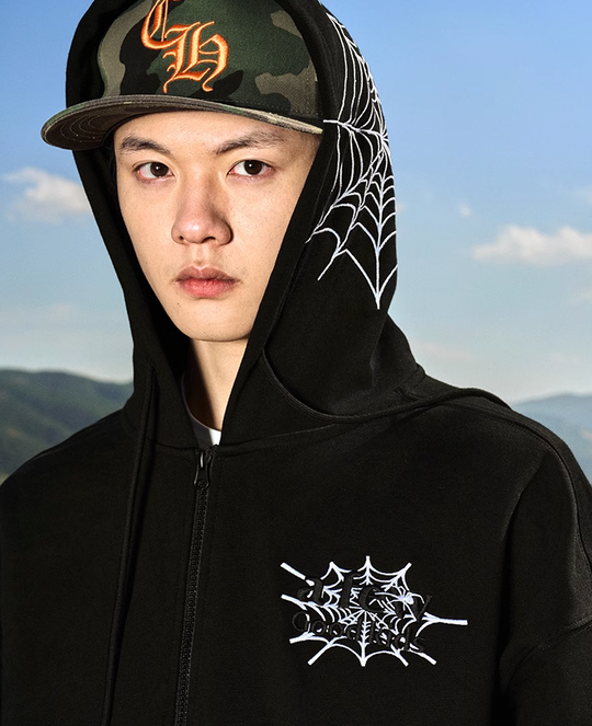 AFGK Spider Web Zipper Hoodie