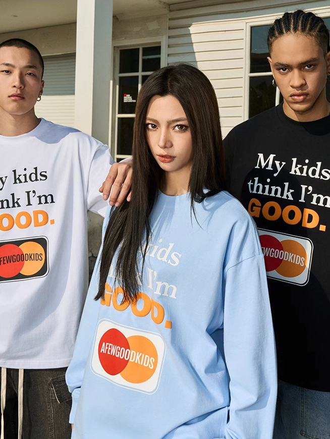 AFGK Slogan Printed Long Sleeve Tee