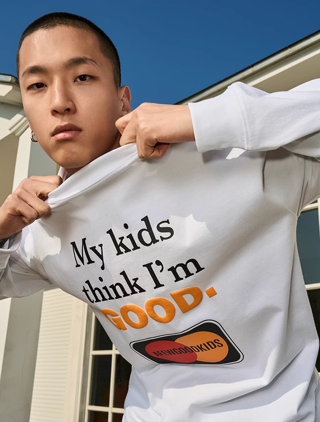 AFGK Slogan Printed Long Sleeve Tee