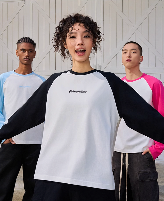 AFGK Logo Printing Raglan Long Sleeved Tee