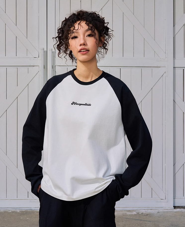 AFGK Logo Printing Raglan Long Sleeved Tee