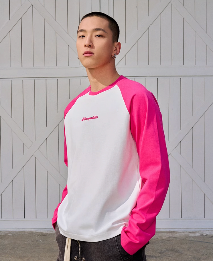 AFGK Logo Printing Raglan Long Sleeved Tee