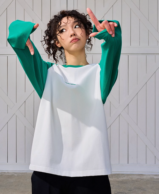 AFGK Logo Printing Raglan Long Sleeved Tee