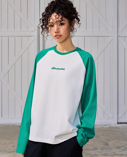 AFGK Logo Printing Raglan Long Sleeved Tee