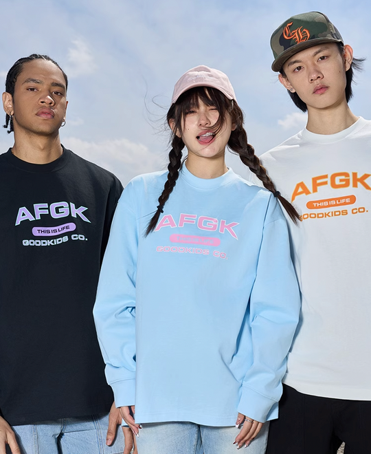 AFGK Letters Basic Long Sleeved Tee