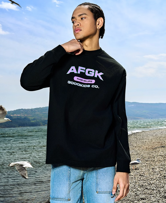 AFGK Letters Basic Long Sleeved Tee